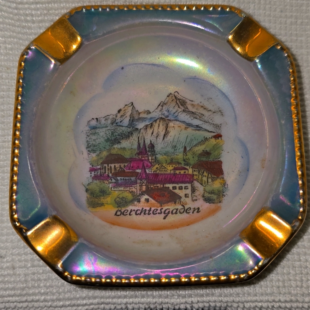 Vintage Bavaria Porcelain Handpainted Ashtray